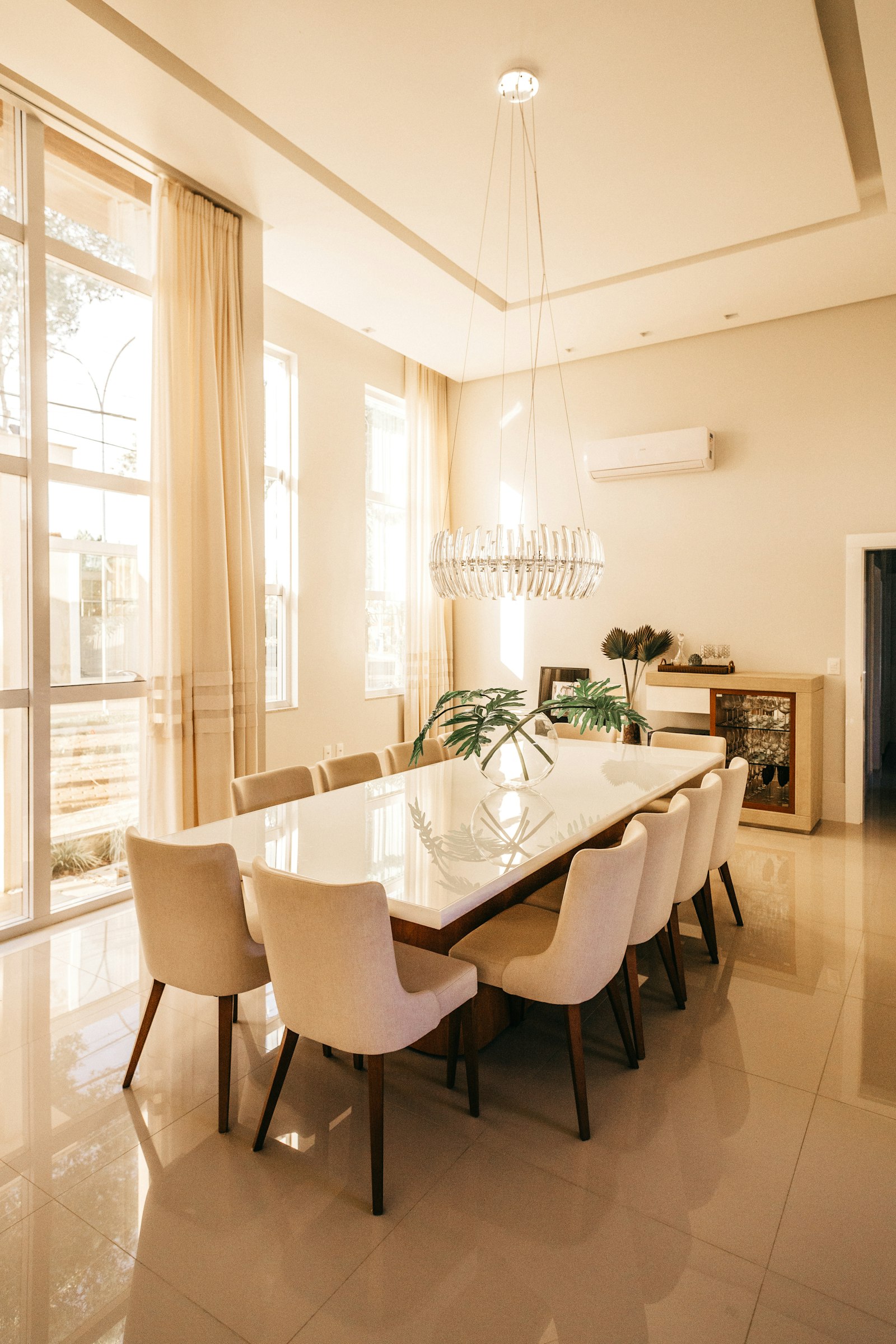 A light-filled dining room